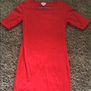 Form fitting red dress